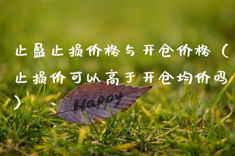 止盈止损价格与开仓价格（止损价可以高于开仓均价吗）_https://www.zcsm.com.cn_期货交易_第1张