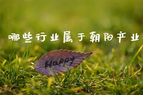 哪些行业属于朝阳产业_https://www.zcsm.com.cn_期货喊单_第1张