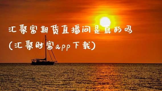 汇聚富期货直播间是真的吗(汇聚财富app下载)_https://www.zcsm.com.cn_期货百科_第1张