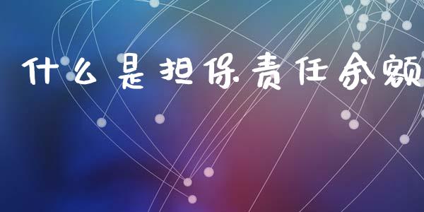 什么是担保责任余额_https://www.zcsm.com.cn_期货交易_第1张