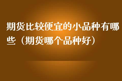 期货比较便宜的小品种有哪些（期货哪个品种好）_https://www.zcsm.com.cn_期货喊单_第1张