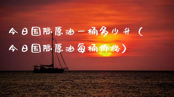 今日国际原油一桶多少升（今日国际原油每桶价格）_https://www.zcsm.com.cn_期货培训_第1张