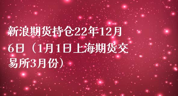 新浪期货持仓22年12月6日(1月1日上海期货交易所3月份)_期货交易_第1张_期货百科_期货喊单_期货行情_期货交易_原油期货_期货培训 新浪期货持仓22年12月6日(1月1日上海期货交易所3月份)_https://www.zcsm.com.cn_期货交易_第1张
