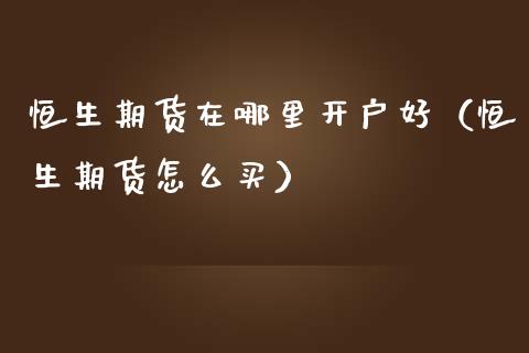 恒生期货在哪里开户好（恒生期货怎么买）_https://www.zcsm.com.cn_期货培训_第1张