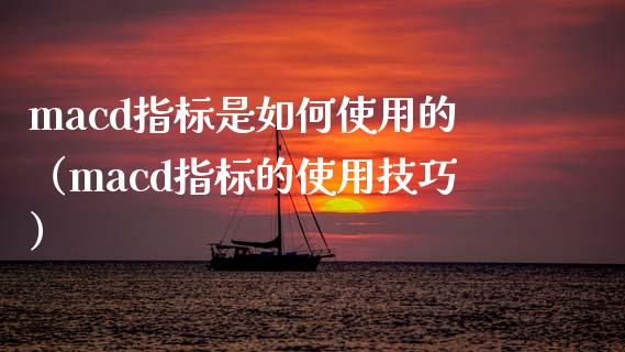 macd指标是如何使用的（macd指标的使用技巧）_https://www.zcsm.com.cn_期货培训_第1张