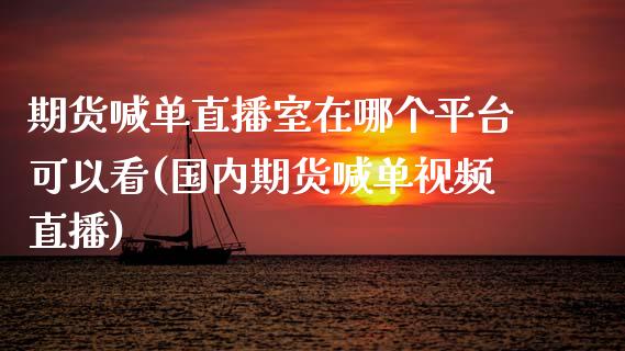 期货喊单直播室在哪个平台可以看(国内期货喊单视频直播)_https://www.zcsm.com.cn_期货培训_第1张
