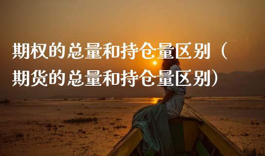 期权的总量和持仓量区别（期货的总量和持仓量区别）_https://www.zcsm.com.cn_期货交易_第1张