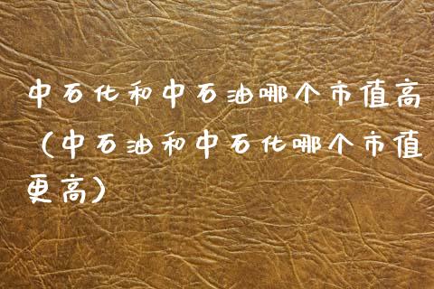 中石化和中石油哪个市值高（中石油和中石化哪个市值更高）_https://www.zcsm.com.cn_原油期货_第1张