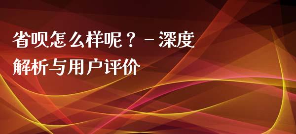 省呗怎么样呢？ – 深度解析与用户评价_https://www.zcsm.com.cn_原油期货_第1张