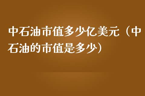 中石油市值多少亿美元（中石油的市值是多少）_https://www.zcsm.com.cn_原油期货_第1张