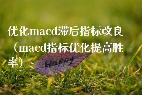 优化macd滞后指标改良（macd指标优化提高胜率）_https://www.zcsm.com.cn_期货培训_第1张