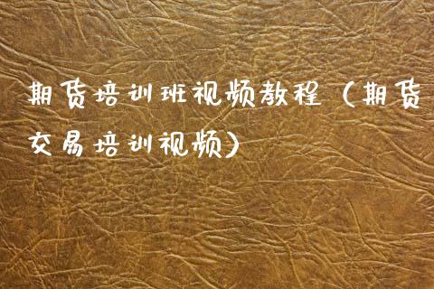 期货培训班视频教程（期货交易培训视频）_https://www.zcsm.com.cn_期货培训_第1张