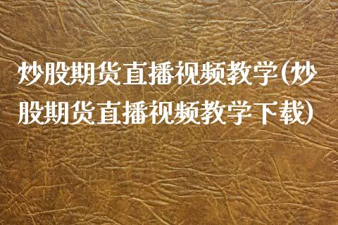 炒股期货直播视频教学(炒股期货直播视频教学下载)_https://www.zcsm.com.cn_期货培训_第1张