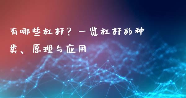 有哪些杠杆？一览杠杆的种类、原理与应用_https://www.zcsm.com.cn_期货百科_第1张