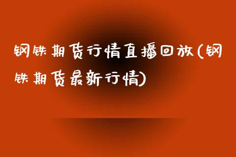 钢铁期货行情直播回放(钢铁期货最新行情)_https://www.zcsm.com.cn_期货培训_第1张