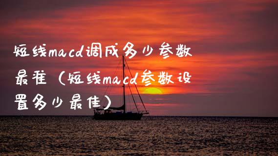 短线macd调成多少参数最准（短线macd参数设置多少最佳）_https://www.zcsm.com.cn_期货培训_第1张