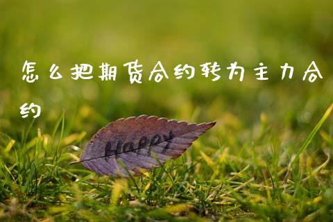 怎么把期货合约转为主力合约_https://www.zcsm.com.cn_期货喊单_第1张